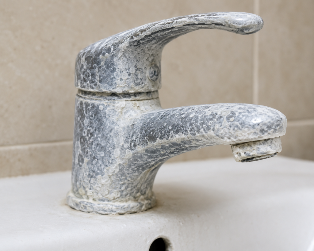 Hard Water stains on taps